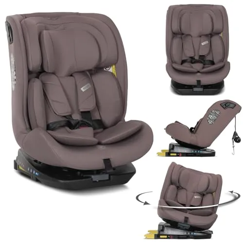 Lorelli 360° drehbarer Kindersitz i-Size Rodeo - Mitwachsender Baby Autositz für Kinder von 0-12 Jahren. Einfache Isofix-Montage, 5-Punkt-Gurt und 360-Grad Drehfunktion für stressfreies Ein- und Aussteigen. Pflegeleichter Bezug für maximalen Komfort.