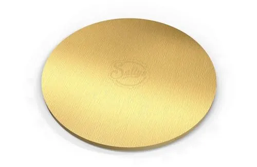 Sallys Cake Boards 12 mm Stärke, Ø 35 cm Aus stabilem leichten Karton mit lebensmittelecher Aluminiumbeschichtung - Kuchenunterlage, Tortenunterlage, Tortenplatten, Cakeboard (Gold)