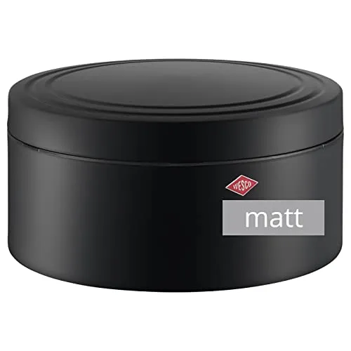 WESCO Gebäckdose Classic Line - Schwarz Matt, 4L - Frischhaltedosen: Hochwertige, pulverbeschichtete Gebäckdose im Retro-Design, ideal für die luftdichte Aufbewahrung von Gebäck und Kuchen.