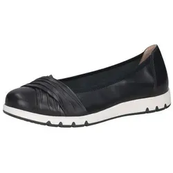 CAPRICE Damen Ballerinas flach, Blau (Ocean Nappa), 36 - Elegante Ballerinas aus hochwertigem Leder mit MEMOTION-Technologie für angenehmes Gehen. Wechselfußbett ermöglicht individuelle Anpassung. Ideal für stilvolle Looks im Alltag.