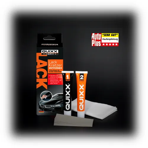 Quixx Auto-Kratzer-Reparaturset 10012 - Autopflege & Motorradpflege, ideal zur einfachen und effektiven Beseitigung von Kratzern mit transparentem Klarlack für ein perfektes Finish.