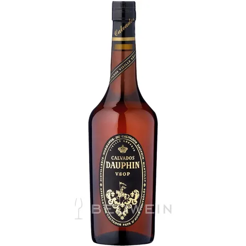 Calvados Dauphin VSOP 0,7 l - Weinbrand, Cognac & Brandy – Hochwertiger Calvados aus der Region Pays d’Auge, gereift für 4 Jahre mit einem feinen Aroma von Äpfeln und Gewürzen.