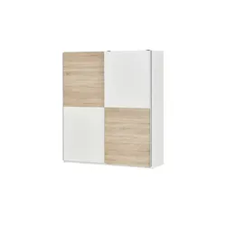 Schwebetürenschrank 2-türig Tipton - Kleiderschrank mit attraktivem Schachbrett-Design und leichtgängigen Schwebetüren für praktischen Stauraum. Maße: B: 170 cm, H: 195 cm, T: 59 cm.
