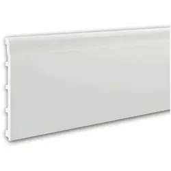 Profhome Sockelleiste 653805 – Zierleiste mit Kabelkanal, 2m - Hochwertige Fußleiste, 200 cm lang, 20 cm hoch, mit praktischem Kabelkanal. Ideal für eine saubere Verarbeitung in Innen- und Außenbereichen. Stoßfest und leicht zu montieren.