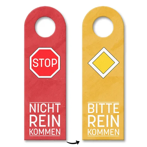 Verkehrsschilder Vorfahrtstraße und Stopschild Türhänger 10er Set