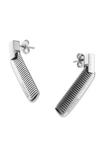 Diesel Paar Ohrstecker DX0175040 - Stilvolle Ohrringe in Silber - Ohrstecker aus Edelstahl, 3,2 cm lang, mit Poussette-Verschluss, perfekt für einen eleganten Look und Alltag.