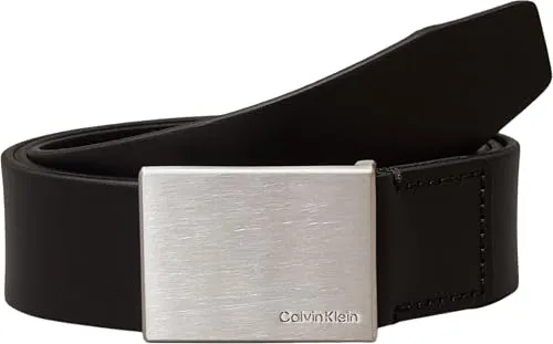 Calvin Klein FORMAL PLAQUE BELT 3.5CM - Eleganter Ledergürtel aus geschmeidigem Rindsleder, ideal für Anzüge und schicke Outfits. Mit Koppelschließe für perfekten Halt, gehört rutschende Kleidung der Vergangenheit an.