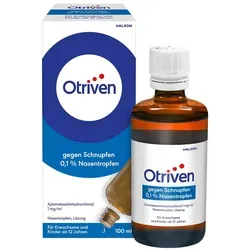 Otriven 0.1% Nasentropfen 100 ML - Arzneimittel zur effektiven Abschwellung der Nasenschleimhaut bei Schnupfen, Allergien und Nasennebenhöhlenentzündungen. Ideal für Erwachsene und Kinder ab 12 Jahren.