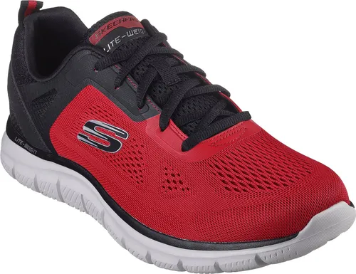 Skechers Herren Track BROADER Sneaker, Rot, 48.5 EU - Herren-Sneaker mit geringem Gewicht, flexibler gepolsterter Zwischensohle und atmungsaktivem Obermaterial aus Mesh für optimalen Tragekomfort.