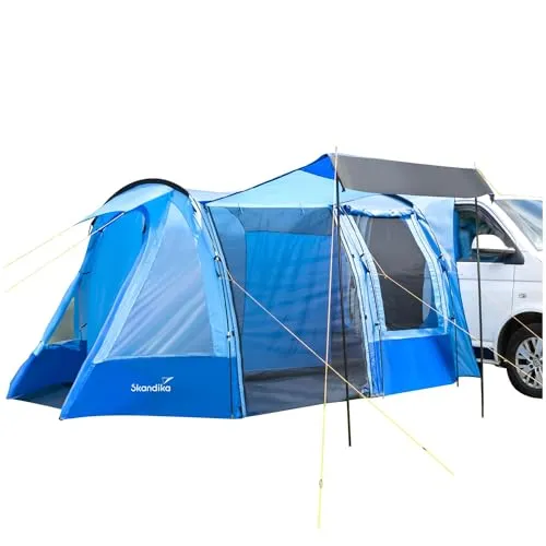 Skandika Buszelt Aarhus Travel - Freistehendes Vorzelt für Bus/Vans, ideal für 2 Personen mit herausnehmbarer Schlafkabine und beeindruckender Stehhöhe von 205 cm, perfekt für komfortables Camping.