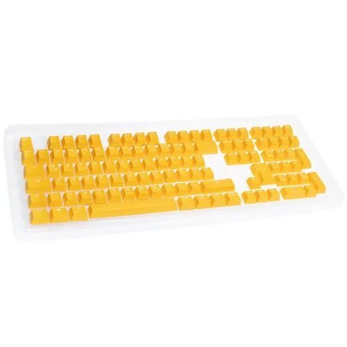 Ducky PBT Double-Shot Keycap Set Yellow - DE Layout - Keycaps für mechanische Tastaturen, 109 Teile aus langlebigem PBT mit klarer Beschriftung, ideal für individuelle Anpassung und verbessertes Tippgefühl.