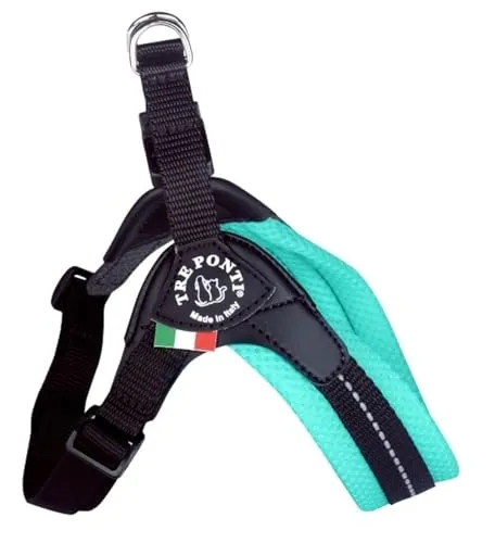 TRE Ponti Easy Fit Soft Mesh Sorbetto - Click-Verschluss + Verstellbarer Bauchgurt - Menta - Reflektierende Naht - GR. 2,5