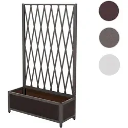 Alu-Rankgitter HWC-G21 mit Blumenkasten, 152x90x35cm, grau - Elegantes Alu-Rankgitter mit integriertem Blumenkasten, ideal für Kletterpflanzen. UV-beständig und wetterfest, bietet es stabilen Halt und kann auch als Sichtschutz genutzt werden. Perfekt für Garten, Balkon oder Terrasse.