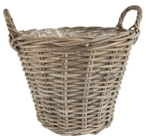 Ib Laursen Blumentopf Korb Rattan (36cm) - Blumentöpfe aus hochwertigem Rattan, ideal für stilvolle Pflanzenpräsentation und ein elegantes Wohnambiente.
