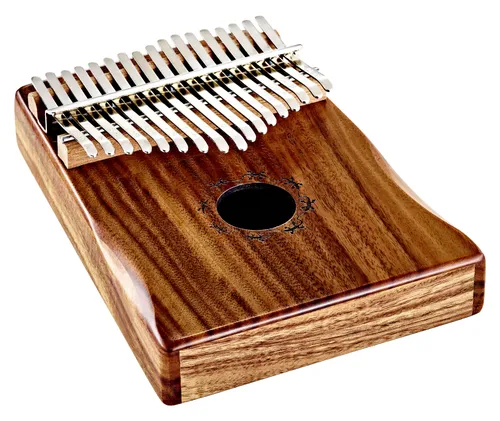 Ortega OKB1 Lizard Kalimba C-Dur Akazie - Percussion-Instrument aus massivem Akazienholz mit Hochglanz-Finish, 17 Zungen in C-Dur, inklusive Deluxe Etui und Zubehör für optimalen Spielkomfort.