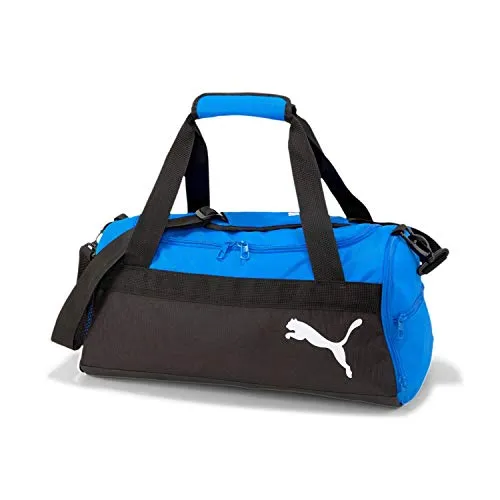 Puma Uni Sporttasche - Electric Blue Lemonade-Puma Black - Klassische Sporttaschen mit praktischem Zwei-Wege-Reißverschluss, gepolstertem Schultergurt und stylischem PUMA Cat Logo für optimalen Tragekomfort.