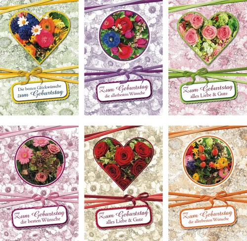 Glückwunschkarten zum Geburtstag Blumen 51-1818 Geburtstagskarte Grußkarte 100