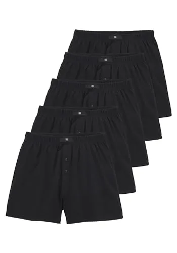 H.I.S Herren Boxershorts 5er Pack schwarz - Herren-Boxershorts aus weicher Baumwoll-Stretchqualität, bieten optimalen Tragekomfort und perfekte Passform durch 5 % Elasthan-Anteil.