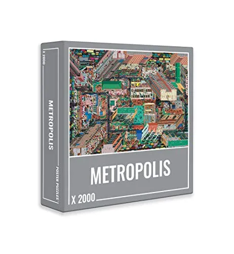Cloudberries Metropolis - 2000-teiliges Puzzle für Erwachsene, extrem detaillierte 3D-Stadtkarte mit modernem Design und kostenlosem Poster