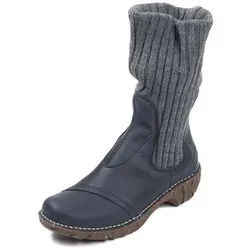 El Naturalista Yggdrasil N-097-ocean Booties 38 - NRL 90 - Wanderschuhe aus weichem, wasserabweisendem Rindsglattleder, mit umschlagbarem Strickschaft und auftrittdämpfender Sohle aus recyceltem Kautschuk. Komfortabel und nachhaltig, ideal für barfuß Tragen.