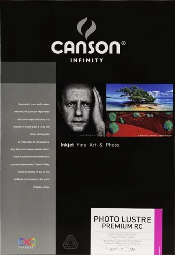 CANSON Infinity Photo Lustre Premium RC 310 A4 310g/m² 25 Blatt - Hochwertiges Fotopapier für beeindruckende Druckergebnisse, ideal für professionelle Fotografie und kreative Projekte.