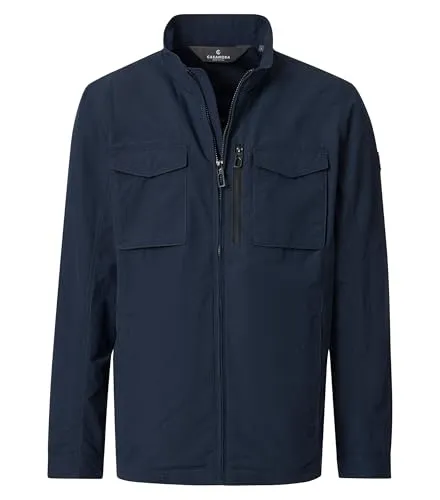 CASAMODA Sommerjacke Uni Blau XL - Stilvolle Sommerjacke mit Stehkragen und zwei praktischen Brusttaschen. Ideal für den täglichen Gebrauch, überzeugt durch hohen Tragekomfort und eine robuste Webstruktur.