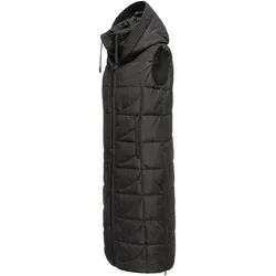 Navahoo Damen Winterjacke Brezelchen Black Gr. L - Extralange Steppweste mit Kapuze - Funktionsjacken – Extralange, ärmellose Weste aus warmer Wattierung, ideal für kalte Tage und aktive Freizeitgestaltung.