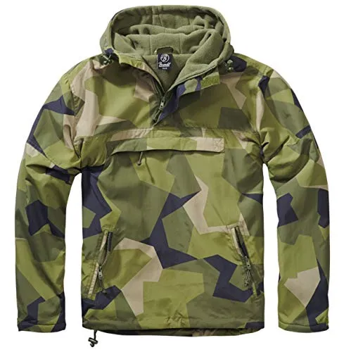 Brandit Windbreaker Swedish Camo 4XL - Atmungsaktiver Windbreaker mit integriertem Fleece-Futter. Optimaler Tragekomfort und praktische Taschen mit Reißverschluss. Ideal für Outdoor-Aktivitäten und wechselhaftes Wetter.