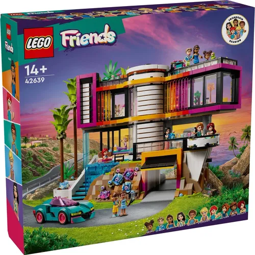 LEGO Friends 42639 Andreas moderne Villa - LEGO Set für kreative Bauprojekte mit 11 Spielfiguren, Pool, Whirlpool und funktionierendem Aufzug – ideal für Kinder und Jugendliche, die detailreiche Modelle lieben.