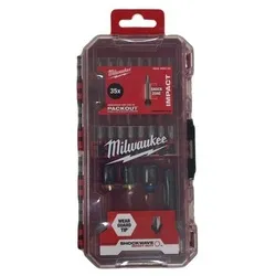 Milwaukee Bit-Set Milwaukee Shockwave Bit-Set 35 tlg. Schlagschrauber Bits Bitset, Set, 35-St., - rot