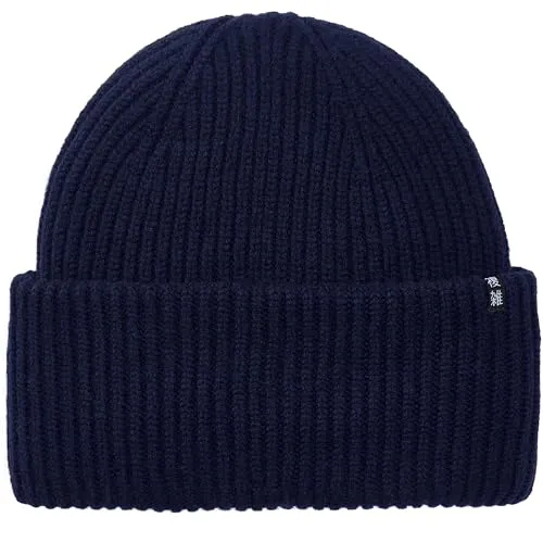 Enter the Complex® Oversize Beanie Mütze aus 100% Merinowolle, Navy - Stylische Oversize-Beanie für Damen und Herren aus feinster Merinowolle. Bietet hervorragenden Wärmekomfort und Atmungsaktivität – ideal für kalte Tage und vielseitige Outfits.