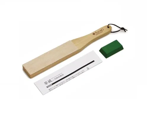 Suehiro Japanisches Schleifband, Leder, mit Polierset, 31 cm, für Küchenmesser
