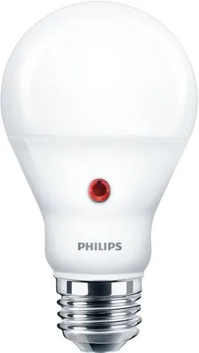 Philips LED 78269600 - 7.5W Warmweiß mit Tageslichtsensor - Leuchtmittel mit 7.5W, ersetzt 60W, Ø 6.2cm x L 11.4cm, bietet automatisches Ein- und Ausschalten bei Tageslicht für Energieeffizienz.