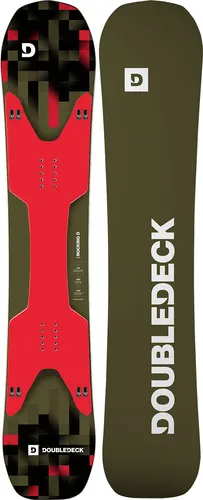 DOUBLEDECK ROCKING D Snowboard 2026 red - 158 - Innovatives Snowboard für alle Rider-Level mit einzigartigem Kantengriff und hoher Drehfreudigkeit. Gelenkschonend und perfekt für Piste sowie Gelände - das Revolutionäre DOUBLEDECK Snowboard!