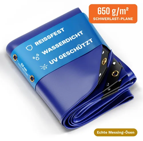 NEMAXX Regenschutzplane NEMAXX PLA47 Premium 400x700 cm - Premium Abdeckplane 400x700 cm, 650 g/m² PVC - reißfest, wasserdicht und UV-stabil für vielseitigen Schutz von Gartenmöbeln, Fahrzeugen und mehr.