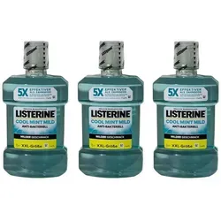 Listerine Mundspülung 3x Listerine coolmint - Zero milder Geschmack ohne Alkohol a 1 Liter