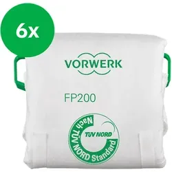 Vorwerk Kobold FP200 Premium Filtertüte (6 Stk.) - Hochwertige Staubsaugerbeutel für VK200 und RB7, sorgen für hygienische Sauberkeit und optimale Leistung bei der Reinigung.