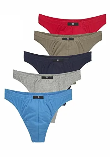 H.I.S. String 5 Stück (7, farb-Set) - Herren-Slips, 5er Set aus weicher Baumwoll-Strechqualität für optimalen Tragekomfort und perfekten Sitz dank 5 % Elasthan-Anteil. Verfügbar in verschiedenen Farbvarianten für jeden Geschmack.