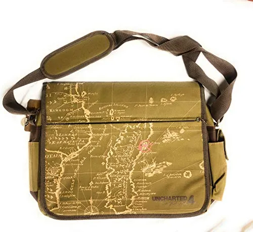 Meroncourt UNCHARTED 4 A Thief's End Treasure Map Messenger Bag, Brown Umhängetasche, 38 cm, Braun (Brown)