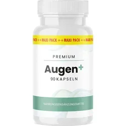Augen+ Kapseln im Maxi-Pack (90 St.) - Nahrungsergänzungsmittel für normale Sehkraft, reich an Vitaminen & Mineralstoffen. Ideal für Männer und Frauen jeden Alters, gute Verträglichkeit und 3 Monate Vorrat!