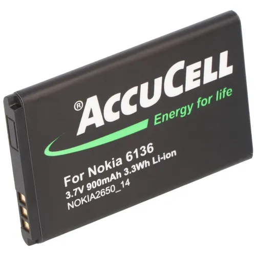 AccuCell Akku für Nokia 6131, BL-4C - Handy-Akkus: Hochwertiger Li-Ion Akku mit Kurzschlussschutz, ideal für Ihr Nokia 6131. Perfekt für lange Nutzung und sicherer Betrieb.