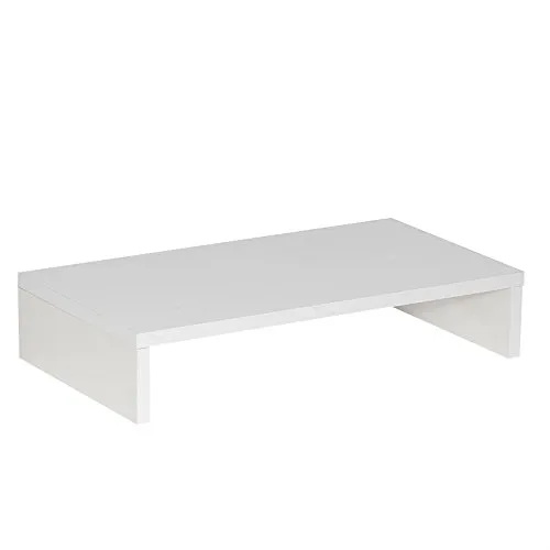 CARO-Möbel Monitorständer Monitor Schreibtischaufsatz Bildschirmerhöhung in weiß 50 x 10 x 27 cm (B x H x T)