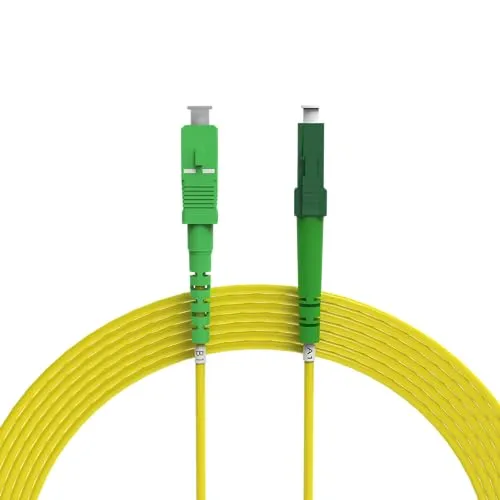 nexinex - 30m Glasfaserkabel LC/APC auf SC/APC Patchkabel | LWL Simplex Singlemode OS2 FTTH Glasfaser Lichtwellenleiter Kabel