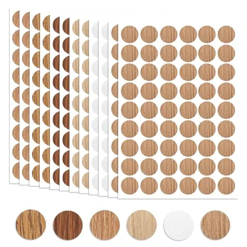 Selbstklebende Schraubenabdeckung – 648 Stück in 6 Farben - Praktische selbstklebende Abdeckkappen für Schraubenlöcher, ideal für Möbel. Robustes Material und einfache Anwendung – einfach abziehen und anbringen!