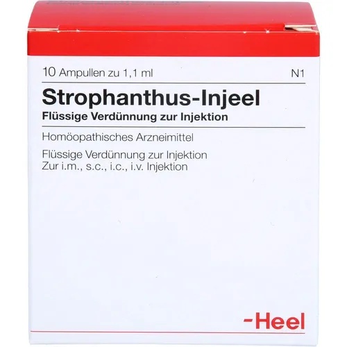 STROPHANTHUS INJEEL Ampullen 10 St - Ampullen zur Unterstützung der Pflege, ideal für den professionellen Einsatz, 10 Stück in praktischer Verpackung.