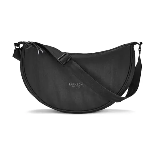 LARKSON Crossbody Bag Solveig Medium - Halbrunde Umhängetasche im Moon Bag Design, wasserabweisend und aus recyceltem PET-Material für nachhaltigen Stil