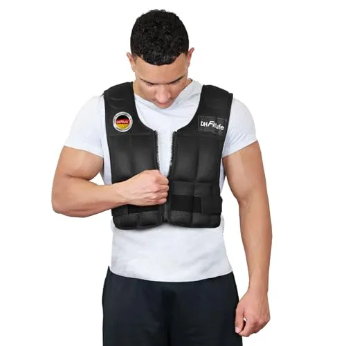 DH FitLife Verstellbare Gewichtsweste 10/20/30KG für effektives Krafttraining - Gewichtswesten für Muskelaufbau und Ausdauertraining, ergonomisches Design sorgt für maximalen Komfort und individuelle Anpassung bis 10kg.