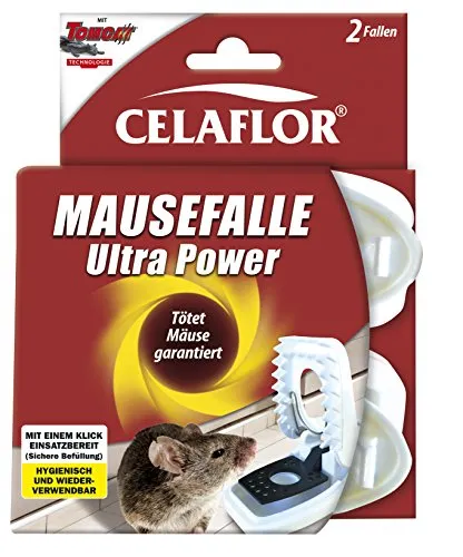 Celaflor Mausefalle Ultra Power 2 St. Maus gegen Mäuse Schlagfalle Mausefallen