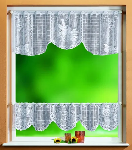 Gardinenbox Scheibengardine, Stangendurchzug (2 St), transparent, Scheibengardinen Set 2 Teilig 33500
