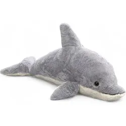 Carl Dick Delfin Plüschtier 78cm - Kuscheliger Plüsch-Delfin in Grau und Weiß, ca. 78cm lang. Ideal zum Kuscheln und Spielen, hergestellt nach höchsten Sicherheitsstandards.